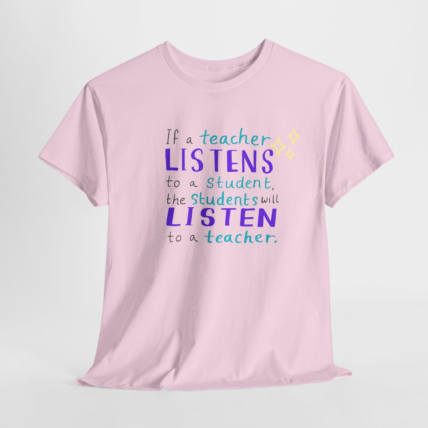 Teen/Adult Unisex Listen & Lead Teacher Tee – Inspiring Quote Shirt for Educators