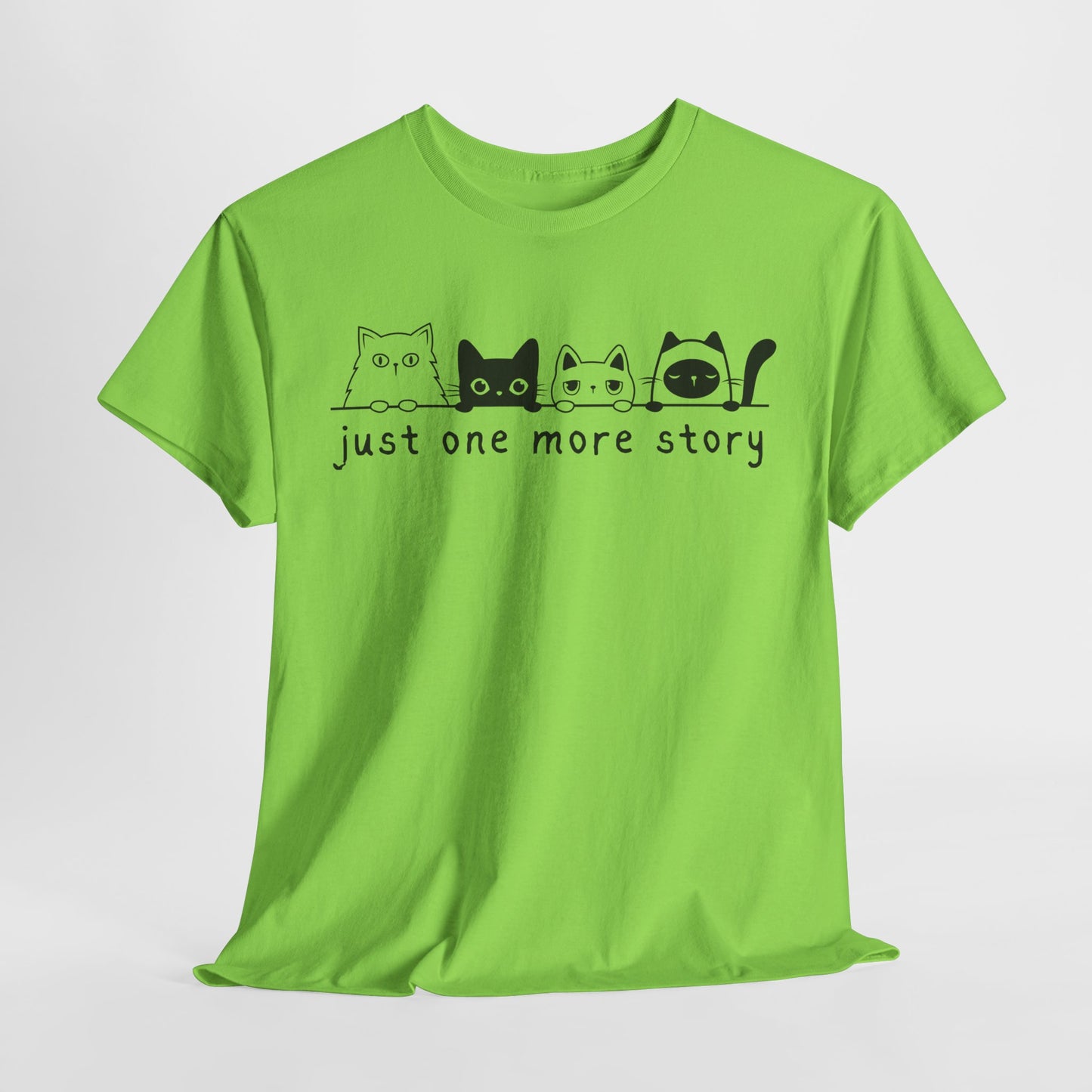 Teen/Adult Unisex Just One More Story Tee – Feline Readers Unite