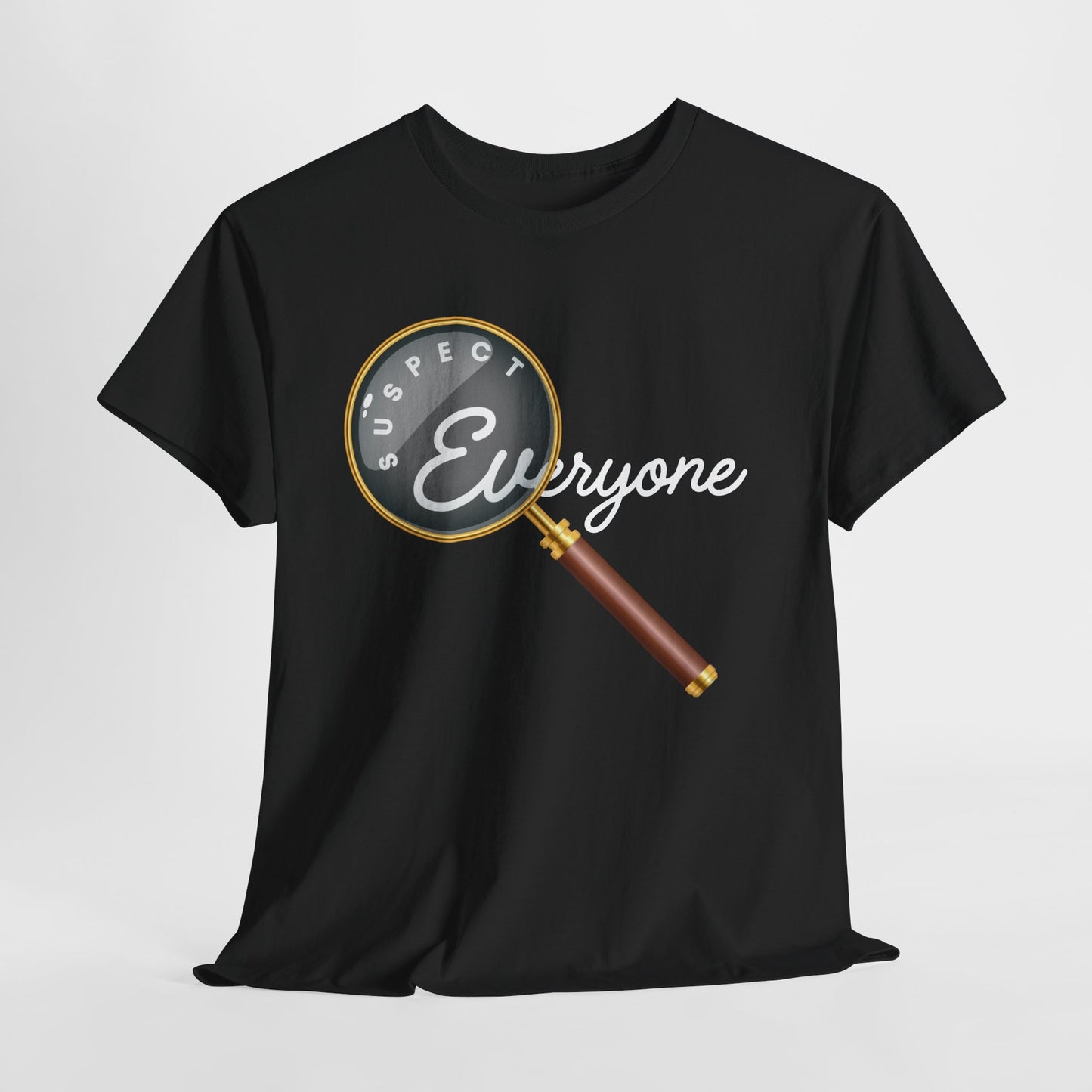 Teen/Adult Unisex Suspect Everyone Tee – Perfect Gift for Mystery Lovers & True Crime Fans