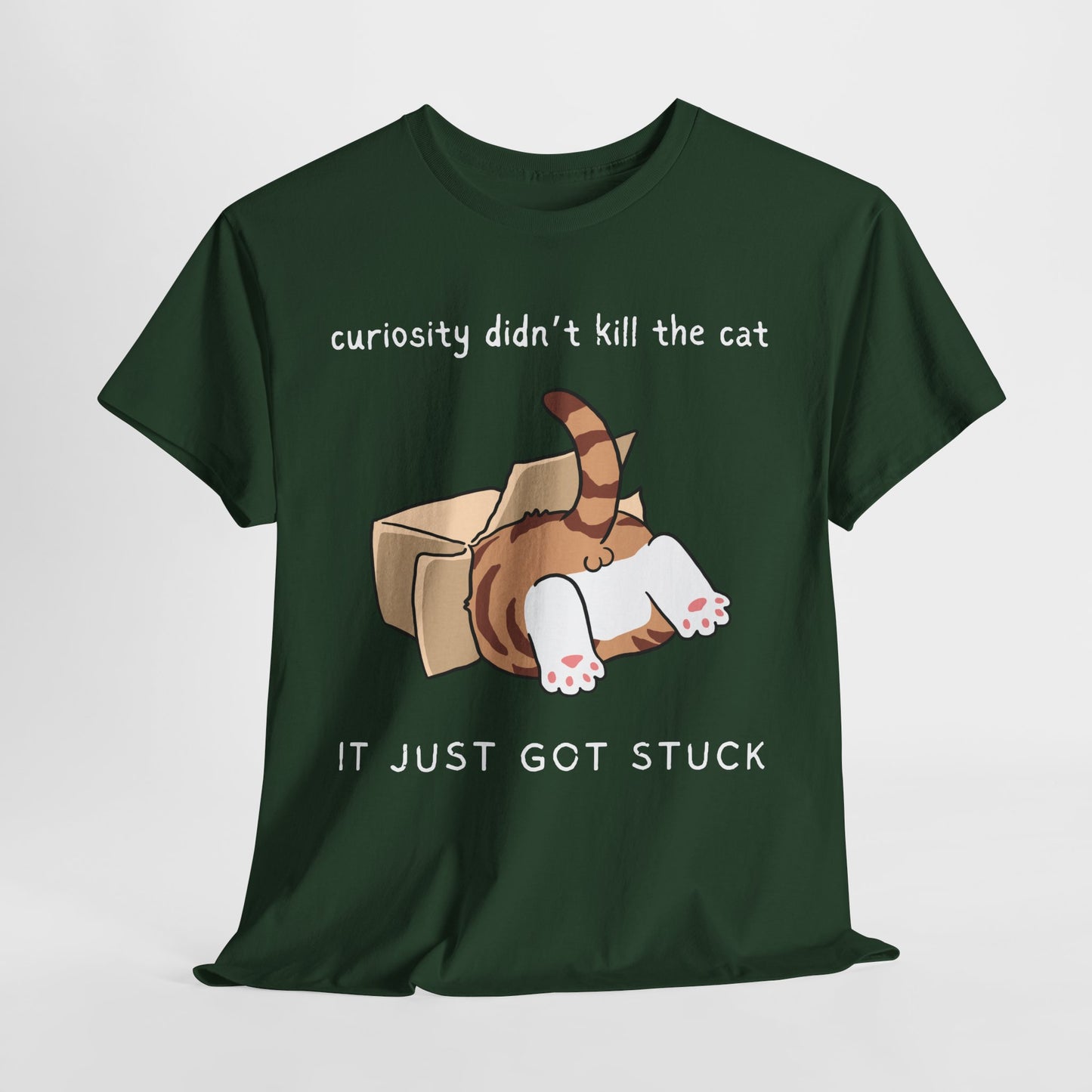 Teen/Adult Unisex Curiosity Cat Tee – Funny Gift for Bookish Cat Lovers