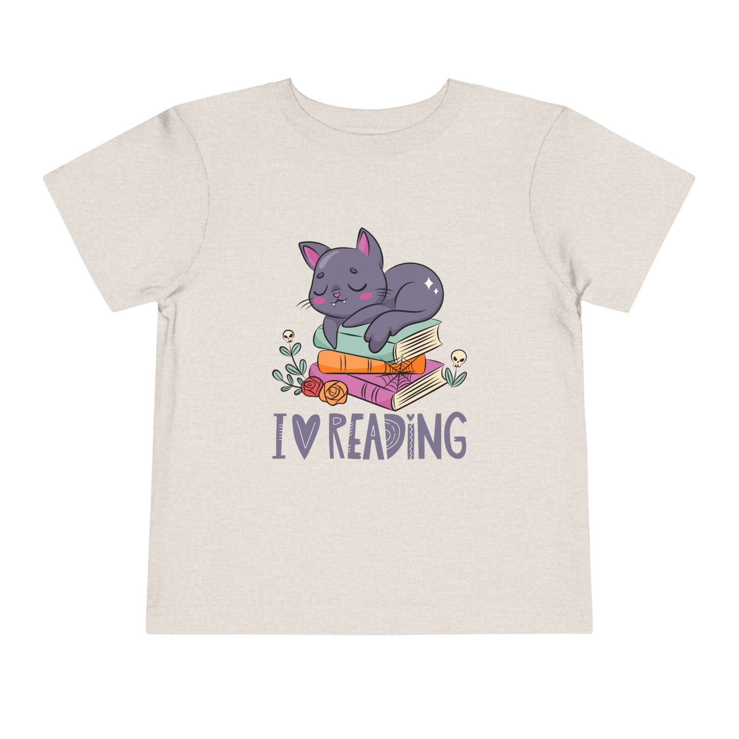 Toddler I Love Reading Cat Tee – Cute Bookworm Shirt for Little Readers