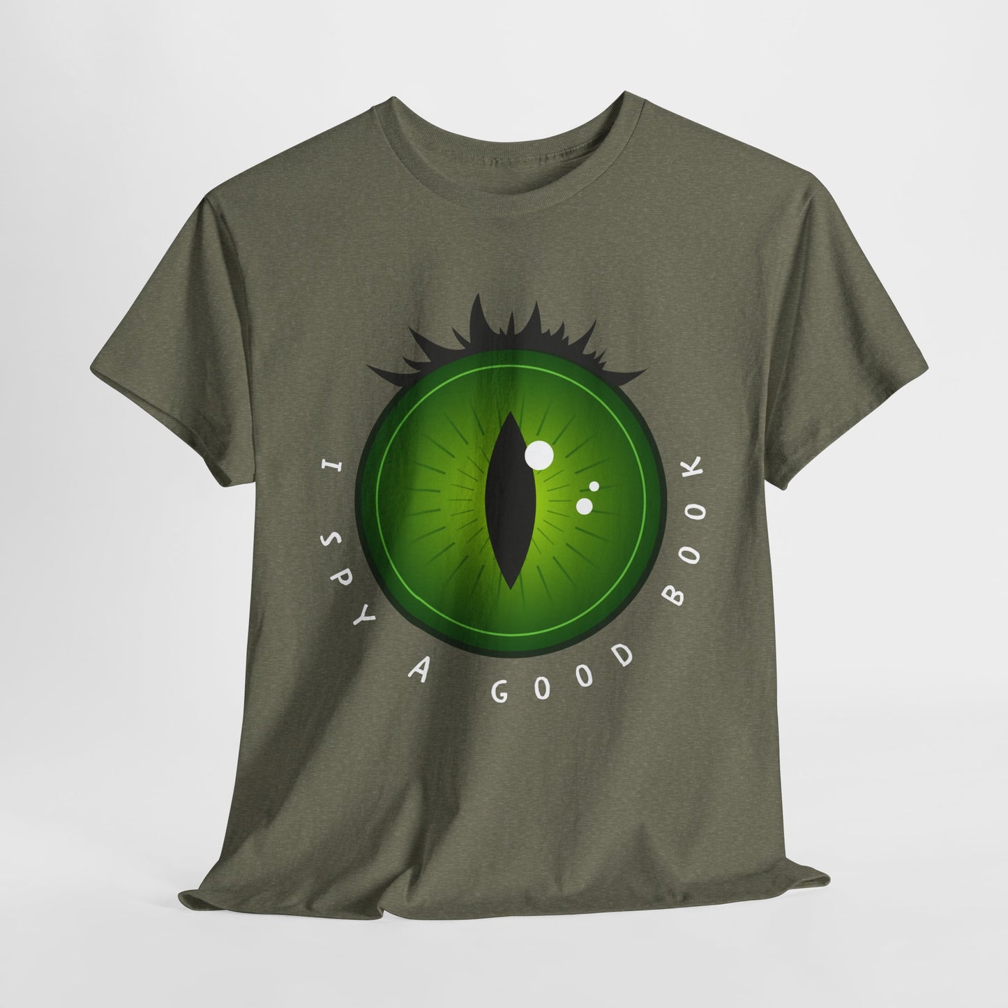 Teen/Adult Unisex “I Spy a Good Book” Reading Shirt – Bold Eyeball Tee for Book Lovers