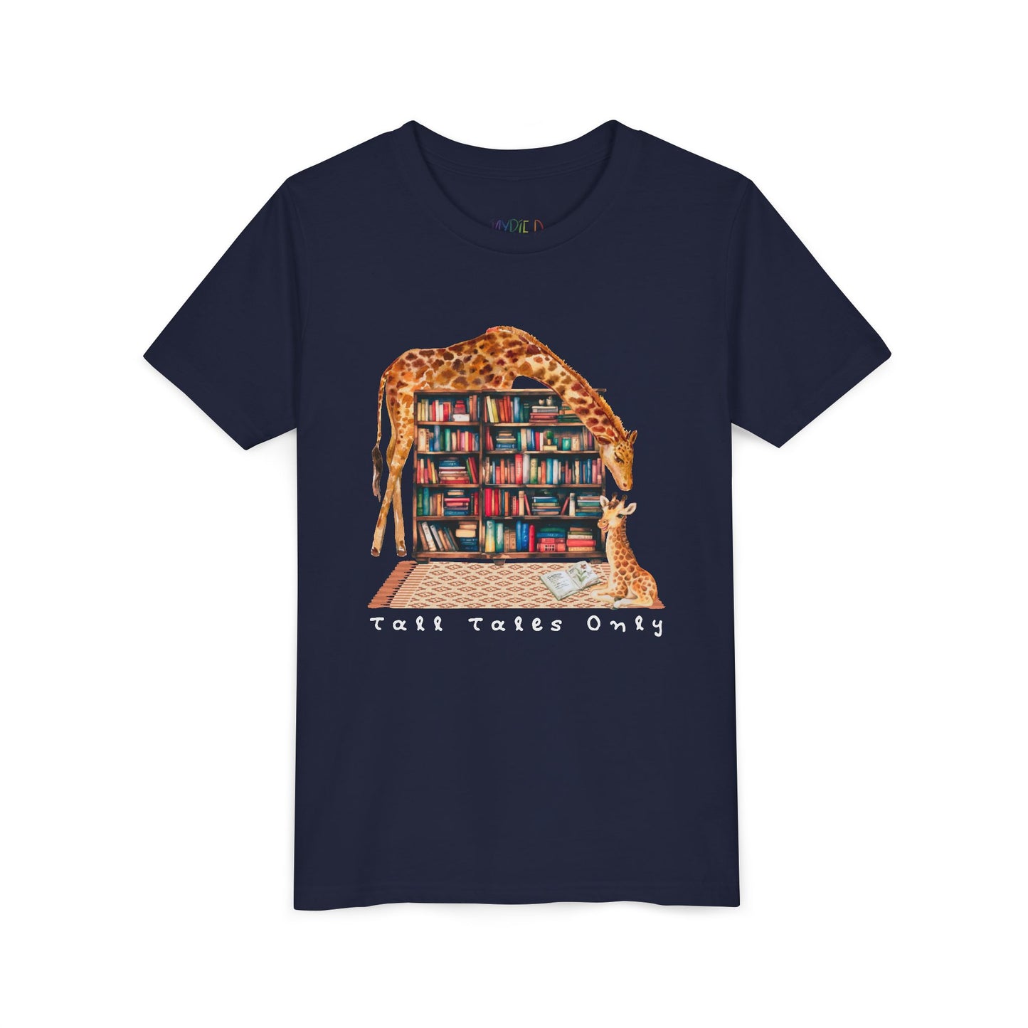 Youth Tall Tales Only Tee – Giraffe Book Shirt for Kids Who Love Big Stories