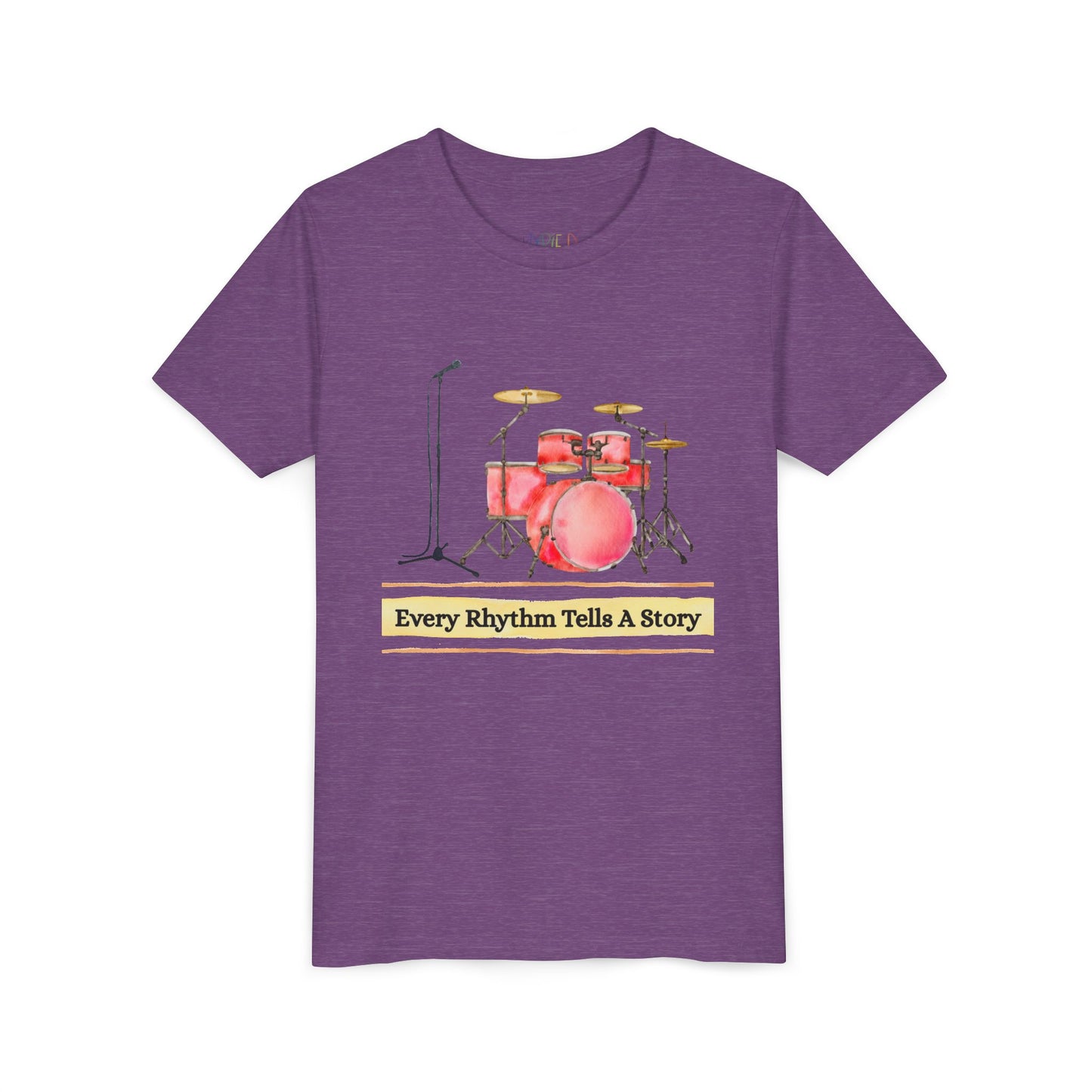 Youth Every Rhythm Tells a Story Tee – Drum Kit Shirt for Kids Who March to Their Own Beat