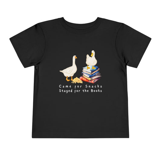 Toddler Came for Snacks Tee – Funny Book Lover Shirt for Kids