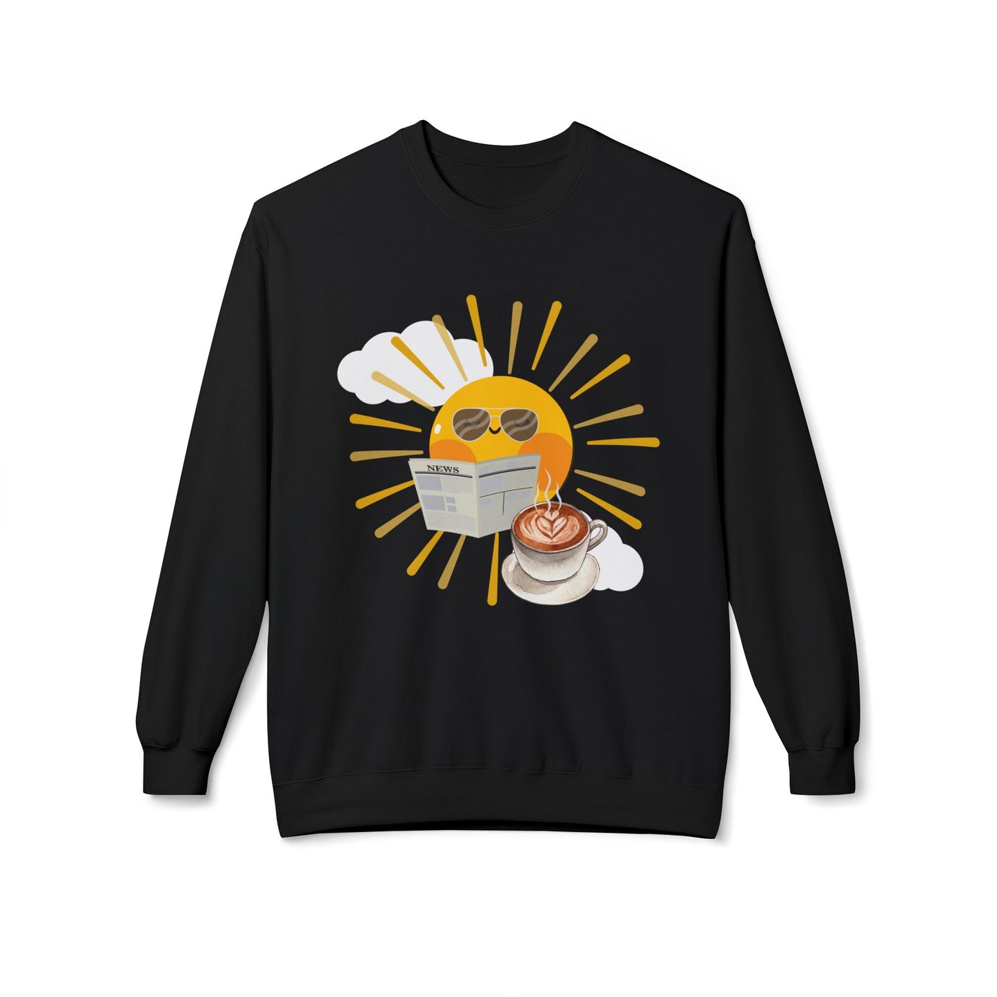 Teen/Adult Unisex Sunny Side of the Story Sweatshirt – Cheerful Morning Reader Design