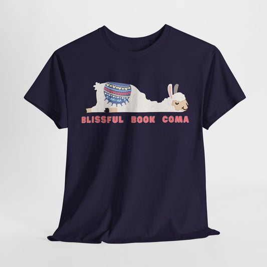 Teen/Adult Unisex – Blissful Book Coma Llama Tee
