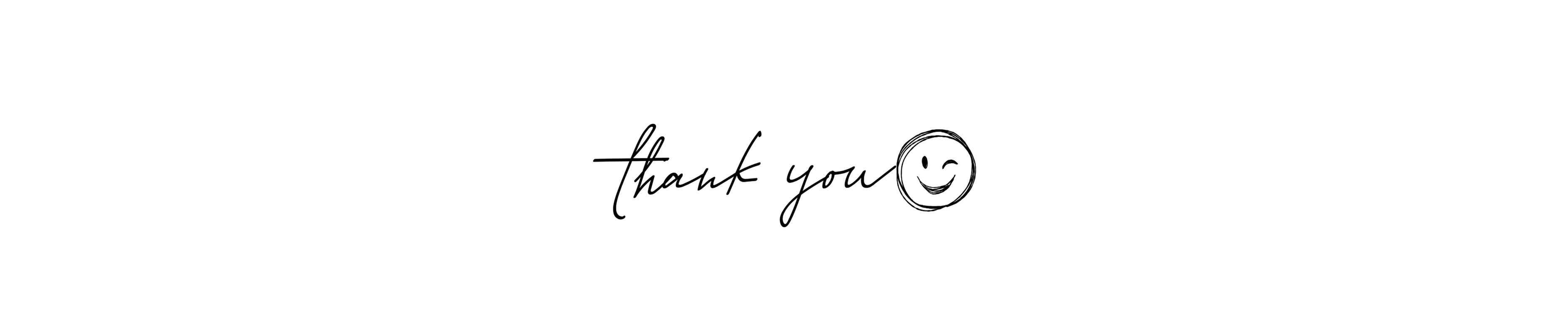 Image of 'thank you' with a winking smiley face, a nod of appreciation from Jaybie D. to those who visit the website